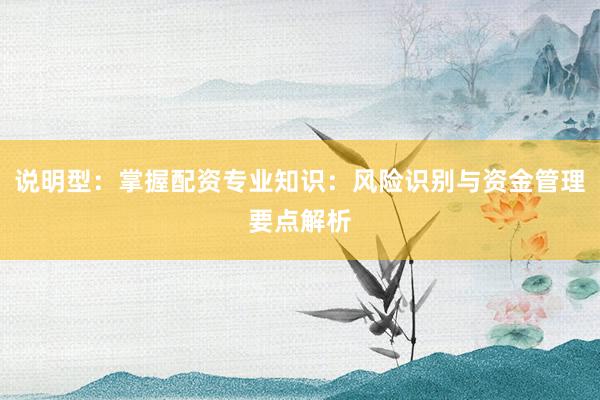 说明型：掌握配资专业知识：风险识别与资金管理要点解析