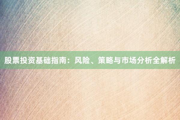 股票投资基础指南：风险、策略与市场分析全解析