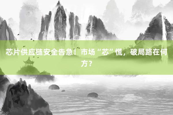 芯片供应链安全告急！市场“芯”慌，破局路在何方？