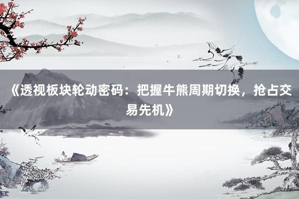 《透视板块轮动密码：把握牛熊周期切换，抢占交易先机》