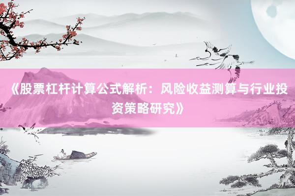 《股票杠杆计算公式解析:风险收益测算与行业投资策略研究》