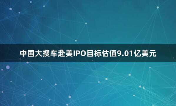 中国大搜车赴美IPO目标估值9.01亿美元
