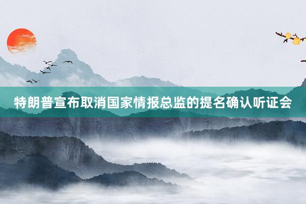 特朗普宣布取消国家情报总监的提名确认听证会