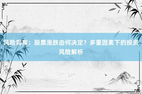 风险洞察：股票涨跌由何决定？多重因素下的投资风险解析