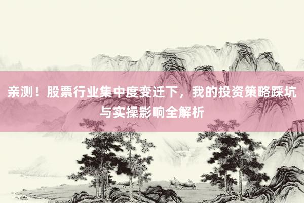 亲测！股票行业集中度变迁下，我的投资策略踩坑与实操影响全解析