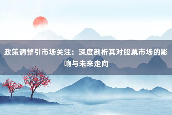政策调整引市场关注:深度剖析其对股票市场的影响与未来走向