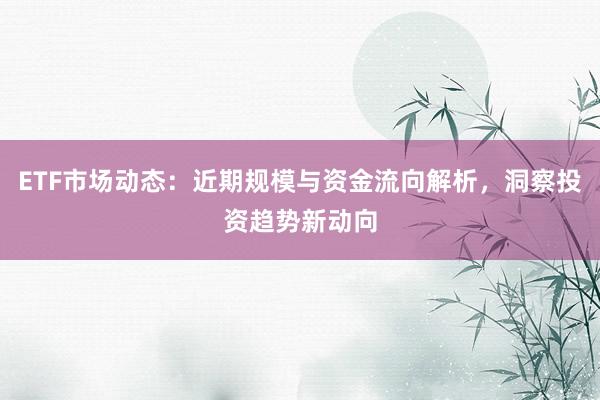ETF市场动态：近期规模与资金流向解析，洞察投资趋势新动向
