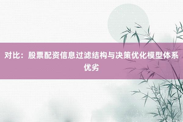 对比：股票配资信息过滤结构与决策优化模型体系优劣