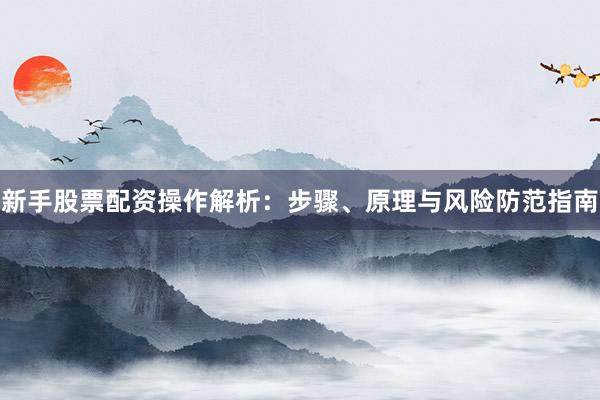 新手股票配资操作解析：步骤、原理与风险防范指南