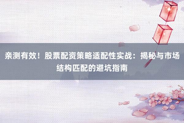 亲测有效！股票配资策略适配性实战：揭秘与市场结构匹配的避坑指南